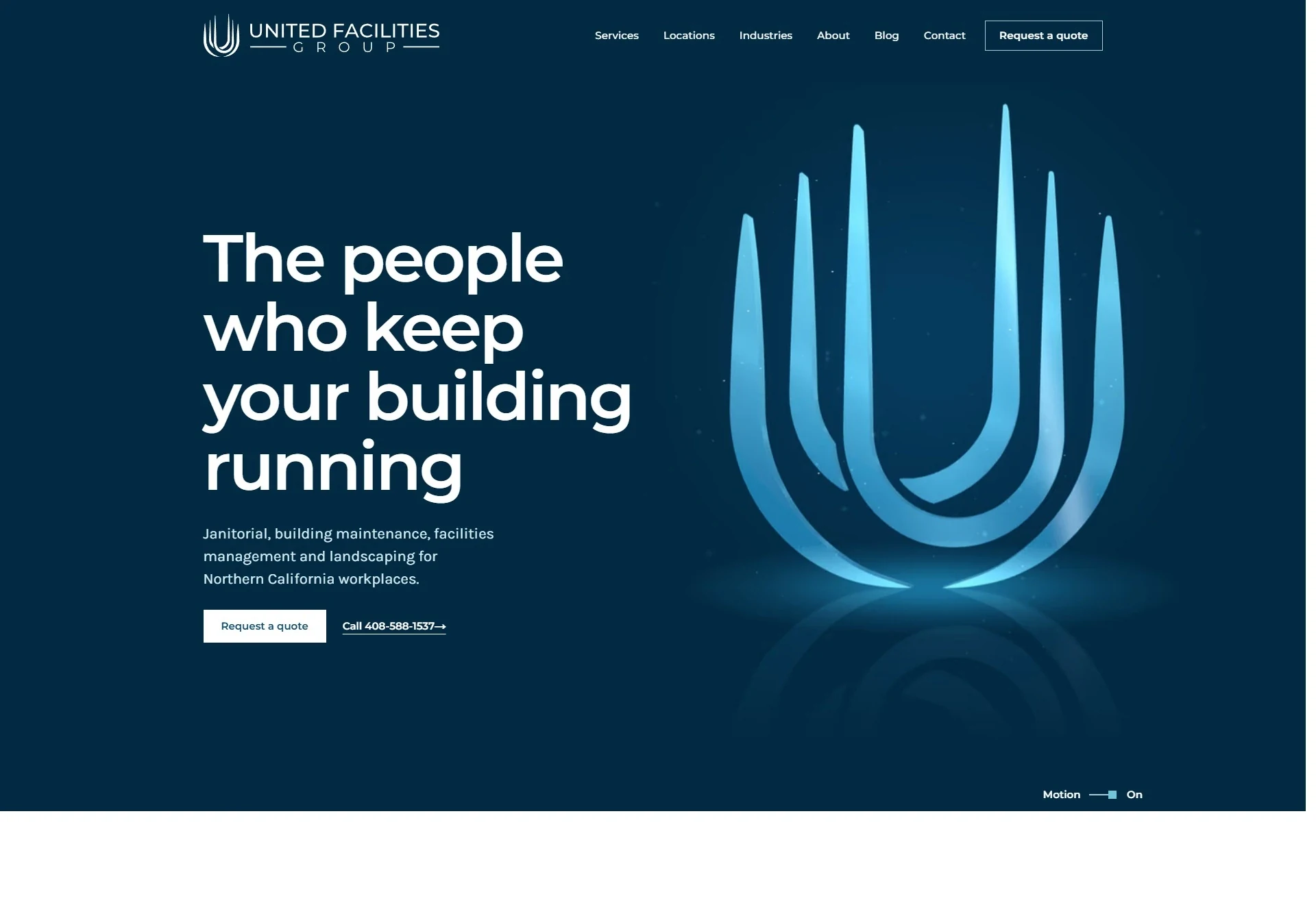 The rebuilt United Facilities Group homepage by Brandcore